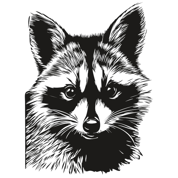 Vector image of silhouette of a raccoon on a white background