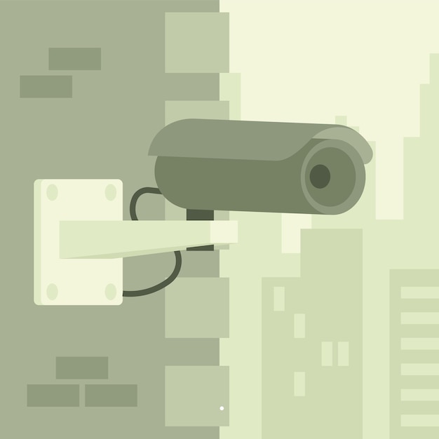 Vector Image Of A Surveillance Camera On The Street Isolated On Transparent Background