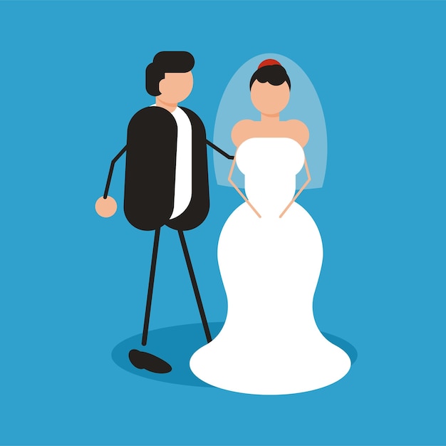 Vector Image Of Two Persons Getting Married Isolated On Transparent Background