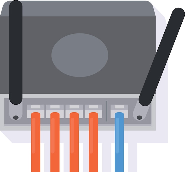 Vector Image Of A Wireless Router With Antennas Isolated On Transparent Background