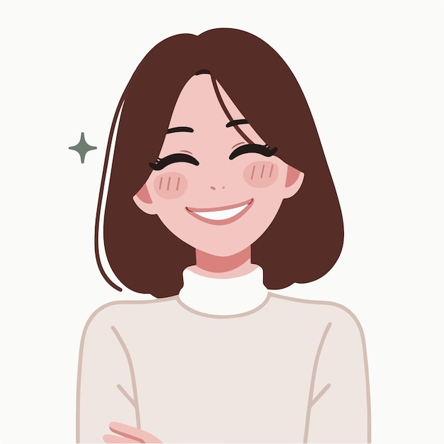 vector image of woman with joyful expression