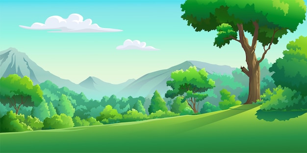 Vector images of the forest in the daytime