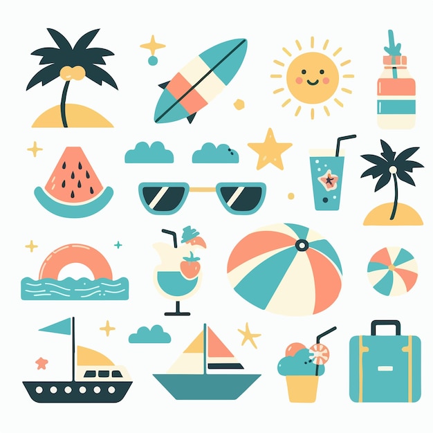 Vector images with a summer theme