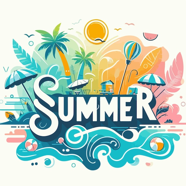 Vector images with a summer theme