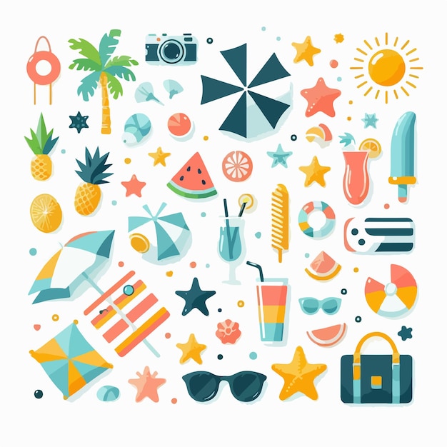 Vector images with a summer theme