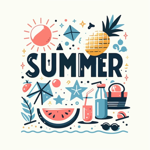 Vector images with a summer theme