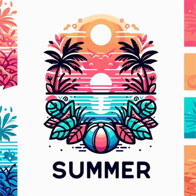 Vector images with a summer theme