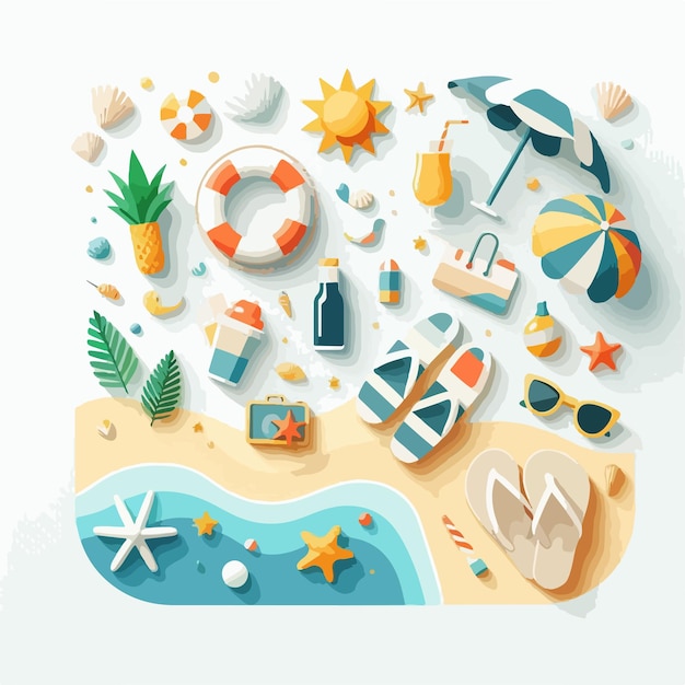 Vector images with a summer theme