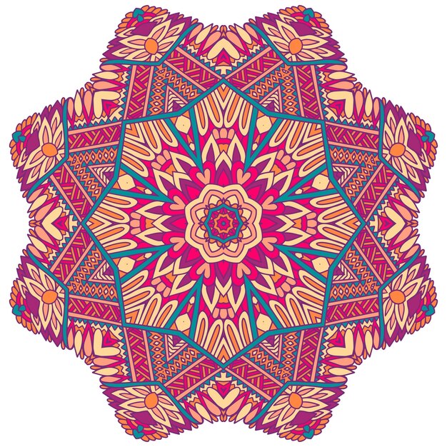 Vector vector indian art mandala ethnic design with colorful ornament