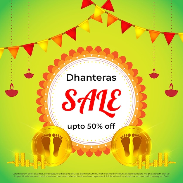 Vector Indian festival Dhantera offer Sale banner