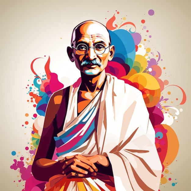 Vector Indian freedom fighter mahatma Gandhi artwork illustration