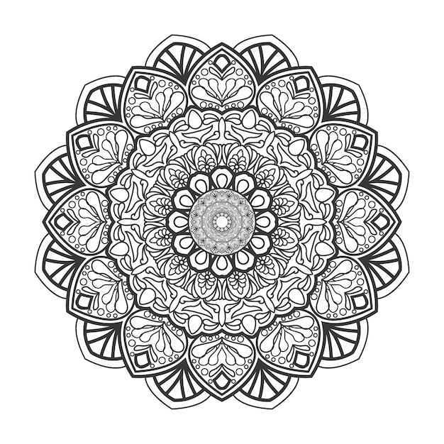 Vector indian mandala Coloring book lace pattern the tattoo design