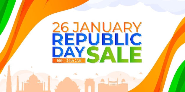 Vector vector indian republic day sale banner