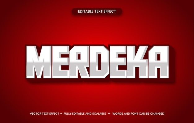 Vector Indonesia 17th of august text 3d style editable text effect