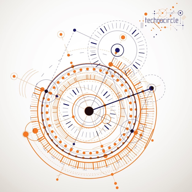 Vector industrial and engineering background, future technical plan. Abstract blueprint of mechanism, mechanical scheme.