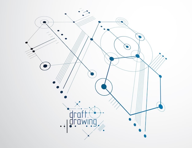 Vector vector industrial and engineering background, future technical plan. abstract blueprint of mechanism, mechanical scheme.
