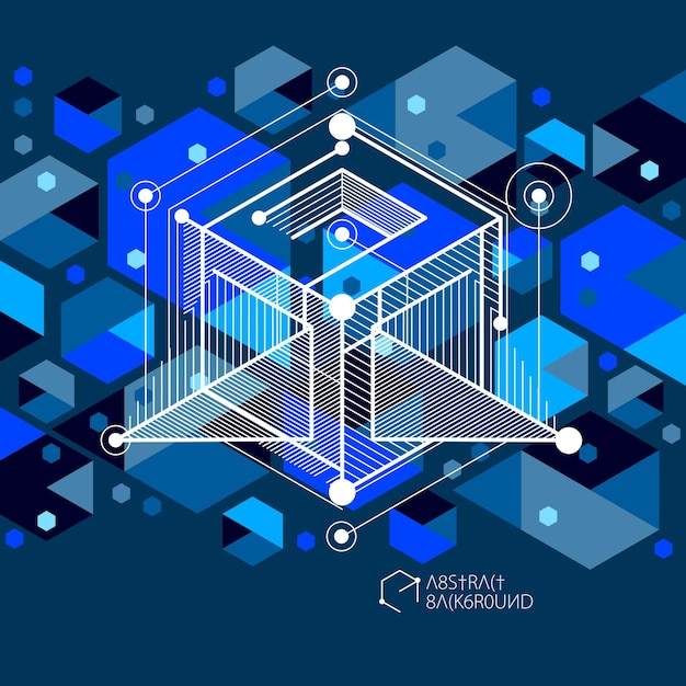 Vector industrial and engineering blue black background, future technical plan. Modern geometric composition can be used as template and layout.