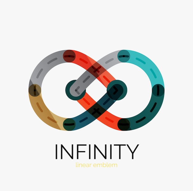 Vector infinity logo flat colorful design