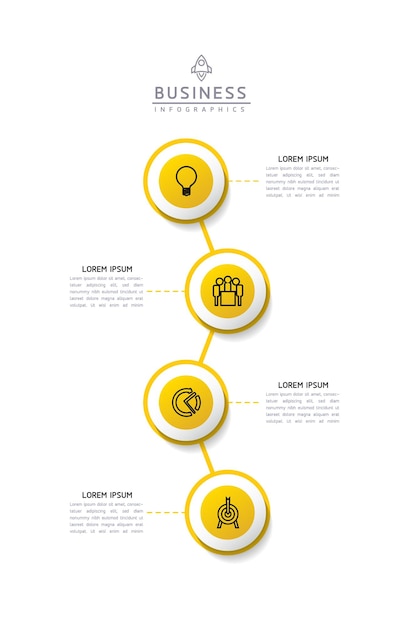 Vector infographic business presentation template connected with 4 options