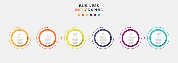 Vector Infographic design business template with icons and 6 options or steps