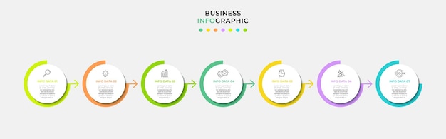 Vector Infographic design business template with icons and 7 options or steps