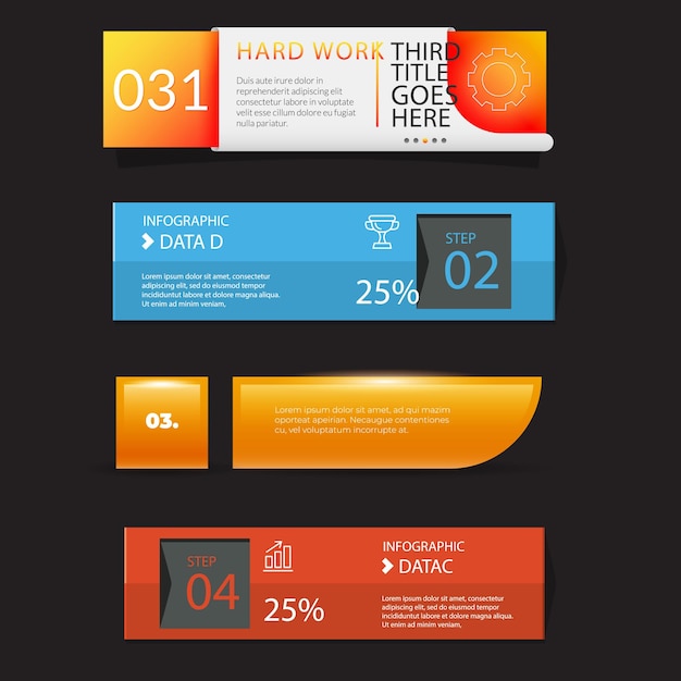 Vector vector infographic design template with 3 options or steps