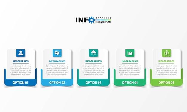 Vector infographic design template with 5 options or steps