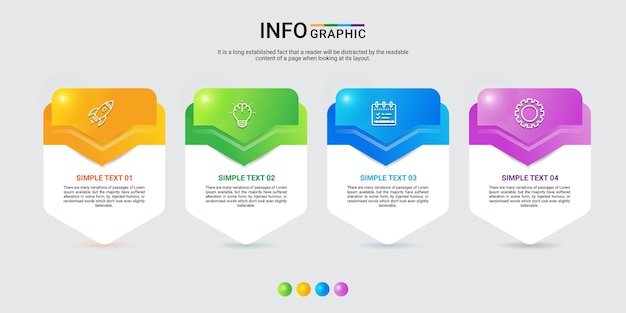 Vector infographic design template with marketing icons business concept with 4 options or steps