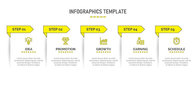 Vector vector infographic design with icons and 5 options or steps infographics for business concept