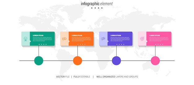 Vector infographic element templates collection