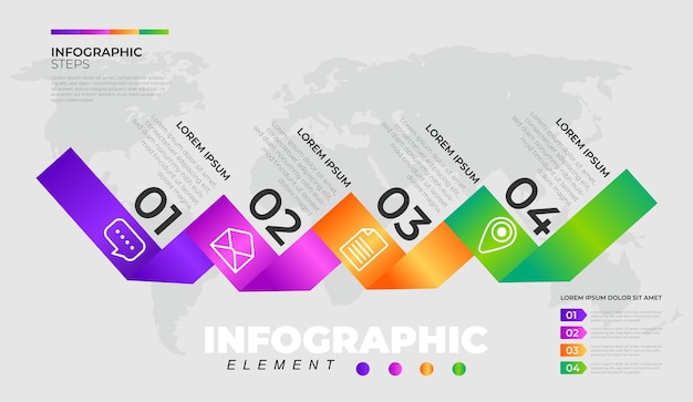 Vector infographic elements presentation design for business process