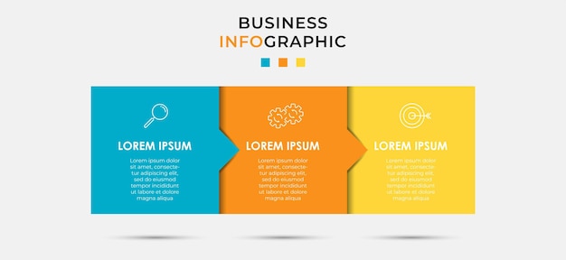 Vector Infographic label design business template with icons and 3 options or steps. Can be used for process diagram, presentations, workflow layout, banner, flow chart, info graph