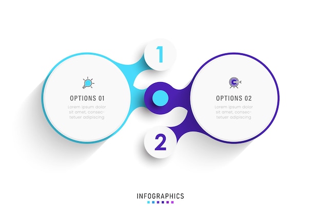 Vector Infographic label design template with icons and 2 options or steps Can be used for process