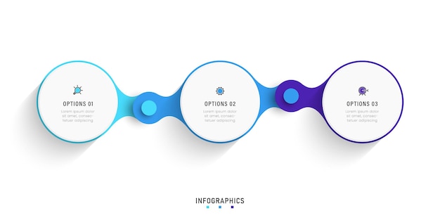 Vector Infographic label design template with icons and 3 options or steps Can be used for process