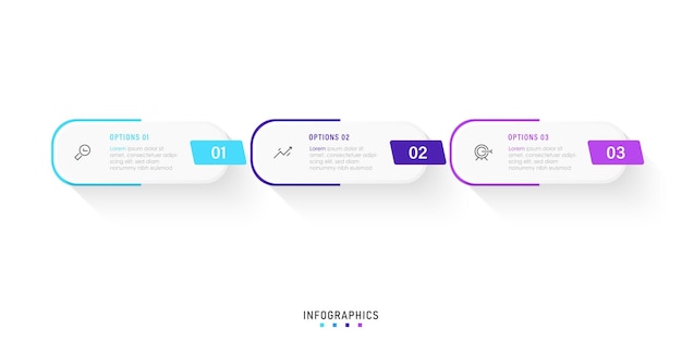 Vector Infographic label design template with icons and 3 options or steps. Can be used for process