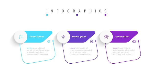 Vector Infographic label design template with icons and 3 options or steps