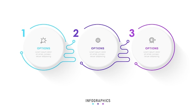 Vector Infographic label design template with icons and 3 options or steps