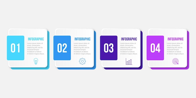 Vector infographic label design template with icons and 4 options or steps can be used for process