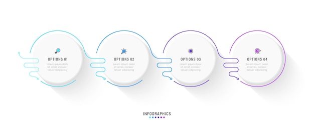 Vector Infographic label design template with icons and 4 options or steps Can be used for process