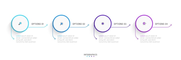 Vector Infographic label design template with icons and 4 options or steps Can be used for process