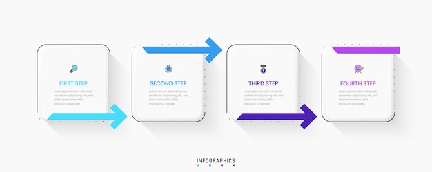 Vector Infographic label design template with icons and 4 options or steps. Can be used for process