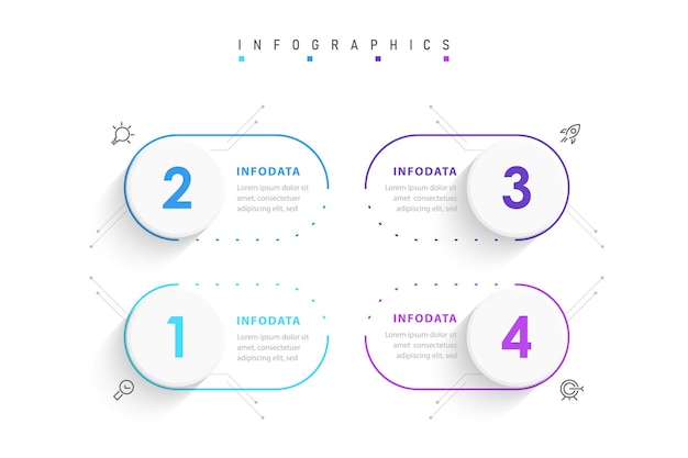 Vector Infographic label design template with icons and 4 options or steps