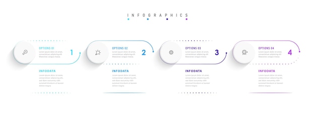 Vector Infographic label design template with icons and 4 options or steps