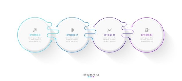 Vector Infographic label design template with icons and 4 options or steps