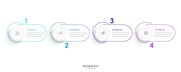 Vector Infographic label design template with icons and 4 options or steps.