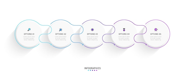 Vector Infographic label design template with icons and 5 options or steps Can be used for process