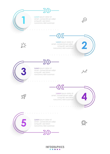 Vector Infographic label design template with icons and 5 options or steps. Can be used for process