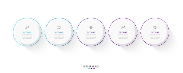 Vector Infographic label design template with icons and 5 options or steps