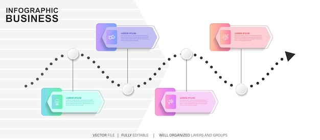 Vector vector infographic label template with icons 4 options or steps infographics for business concept