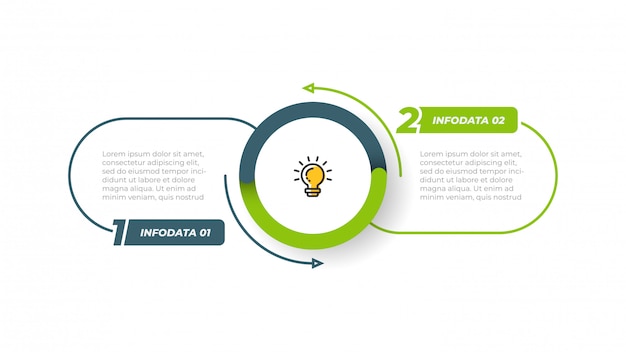 Vector infographic template with circle and thin line label with number element.